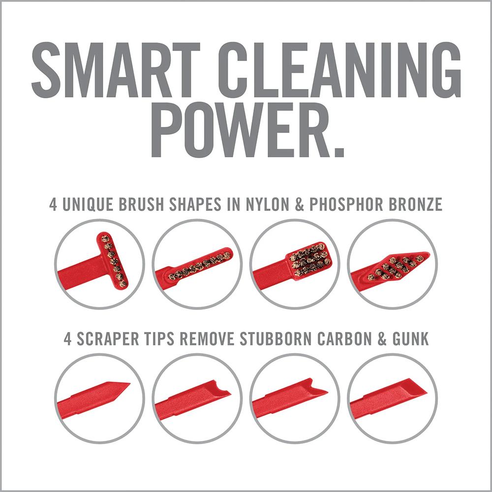 Real Avid Smart Brushes Scrubber Gun Brushes with Integrated Scrapers 8/ct Picture of Real Avid Real Avid Smart Brushes