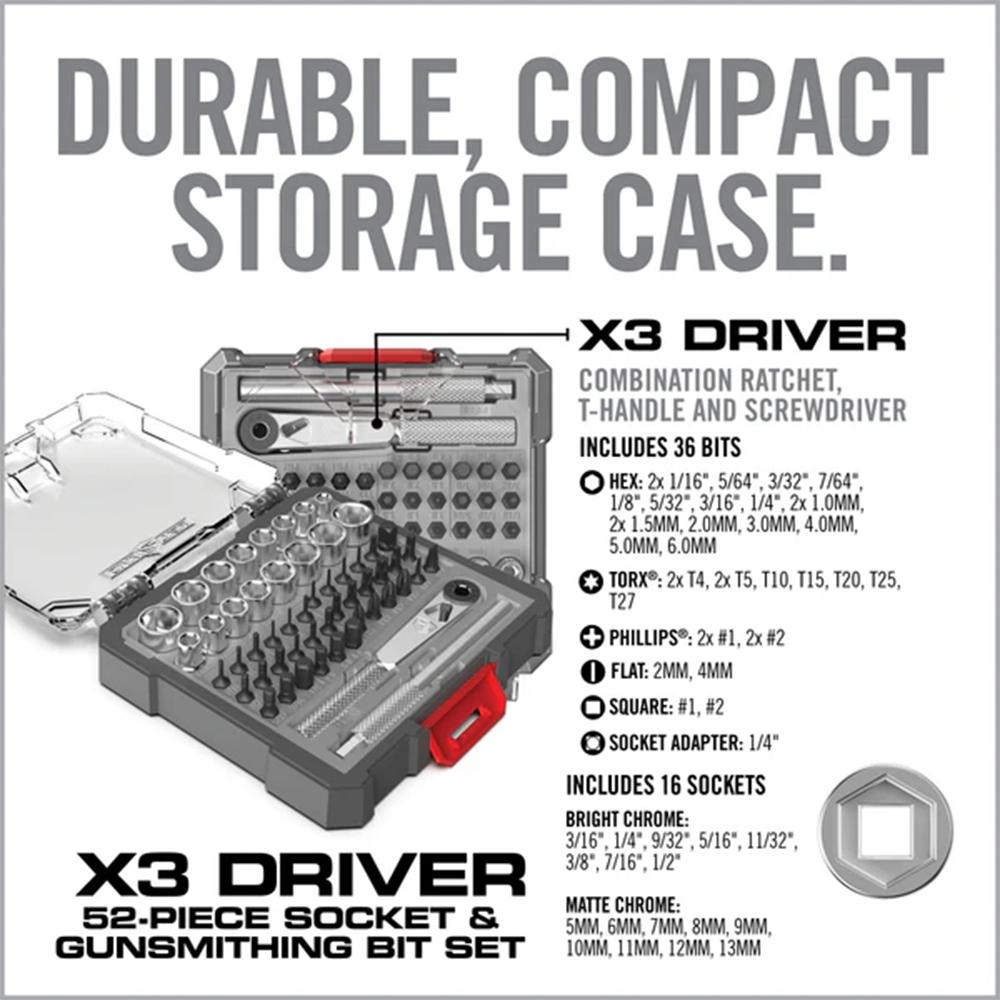 Picture of Real Avid Real Avid X3 Driver 52-Piece Socket & Gunsmithing Bit Set