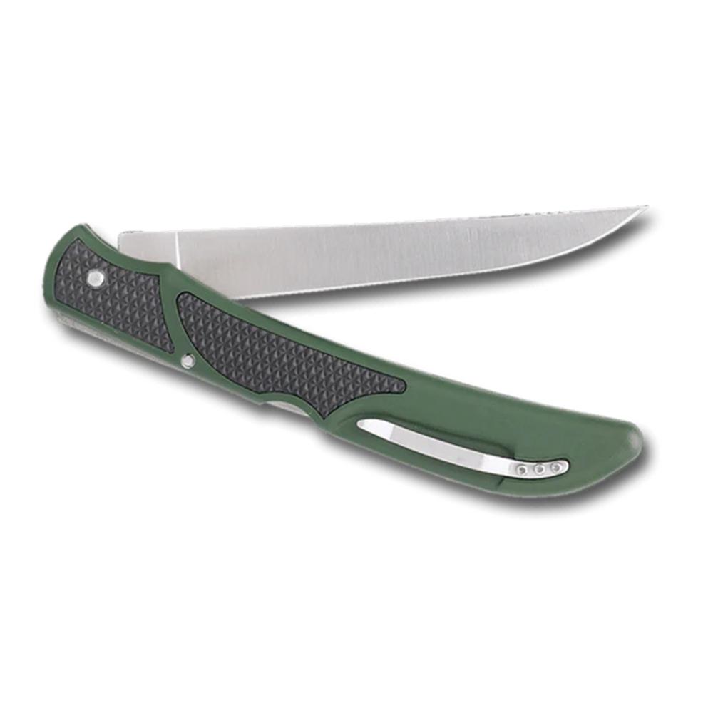 Outdoor Edge Fish & Bone Folding Knife 5" Fillet Blade Green Picture of Outdoor Edge Outdoor Edge Fish & Bone Green And Black Folding Fillet Knife