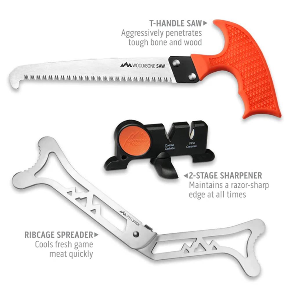 Outdoor Edge Jaeger Pak All-In-One 8-Piece Game Processing Kit Picture of Outdoor Edge Outdoor Edge Jager-Pak 8 Piece Knife Kit Blow Mold Case