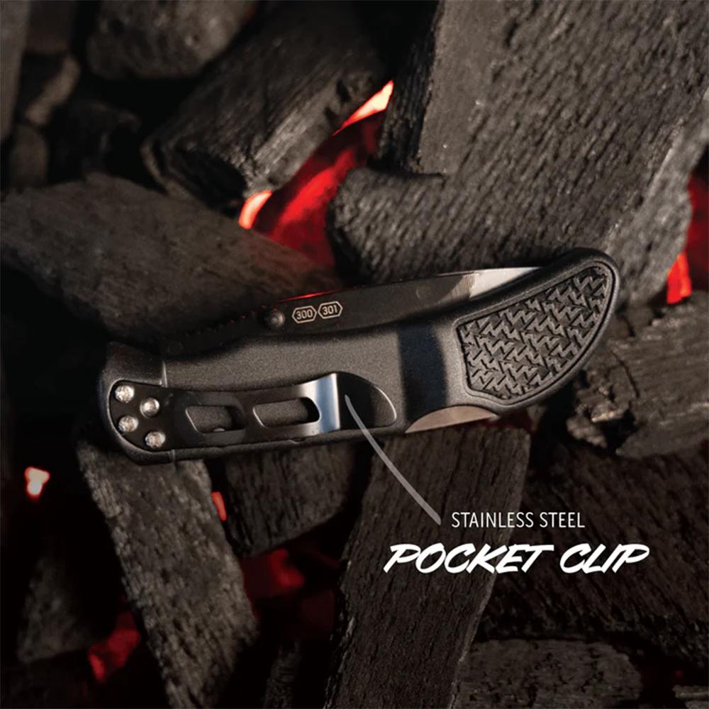 Outdoor Edge Onyx EDC Folding Knife 3" Drop Point Blades Black Picture of Outdoor Edge Outdoor Edge 3.0'' Razor Onyx Knife Black 3 Stainless Drop Point Blades