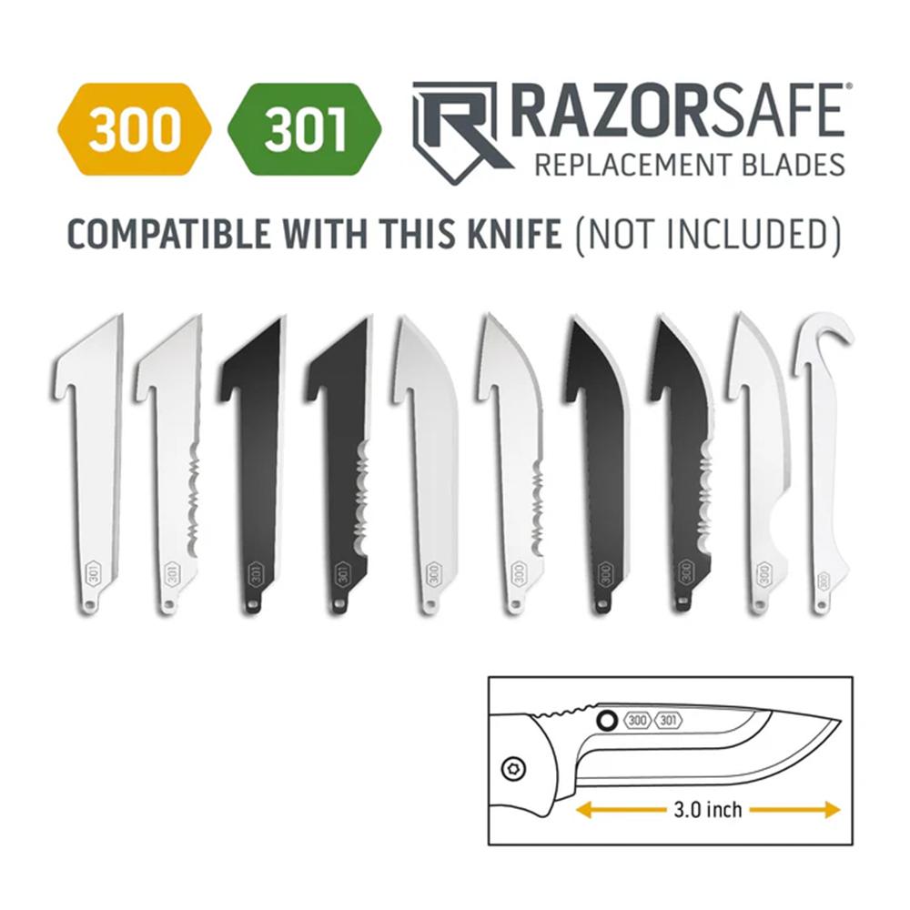 Outdoor Edge RazorEDC Lite Replaceable Blade Folding Knife 3" Drop Point Blade Orange Picture of Outdoor Edge Outdoor Edge 3.0'' Razor-Edc Lite Knf Orng 4 Stainless Drop Point Blades