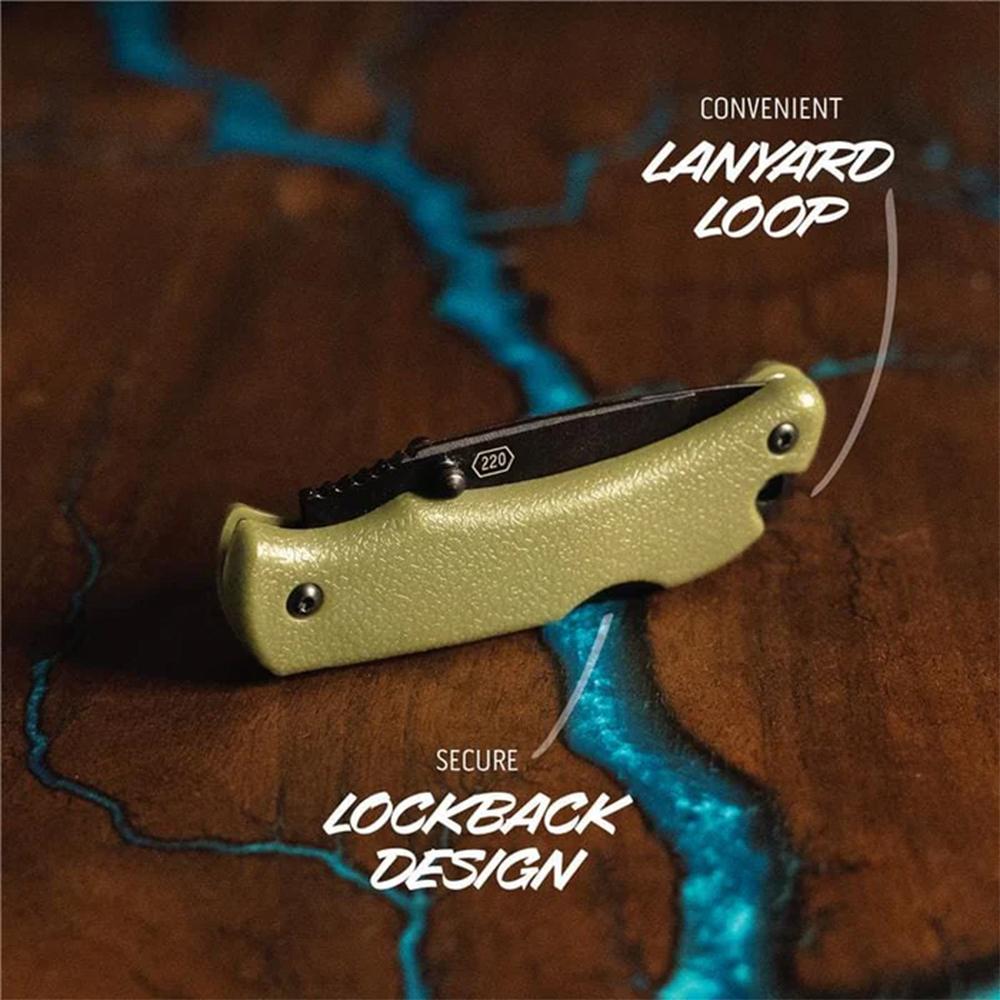 Outdoor Edge RazorMini Folding Knife 2-1/5" Drop Point Blade Aqua Picture of Outdoor Edge Outdoor Edge 2.2'' Razor-Mini Knife Aqua 2 Stainless Drop Point Blades