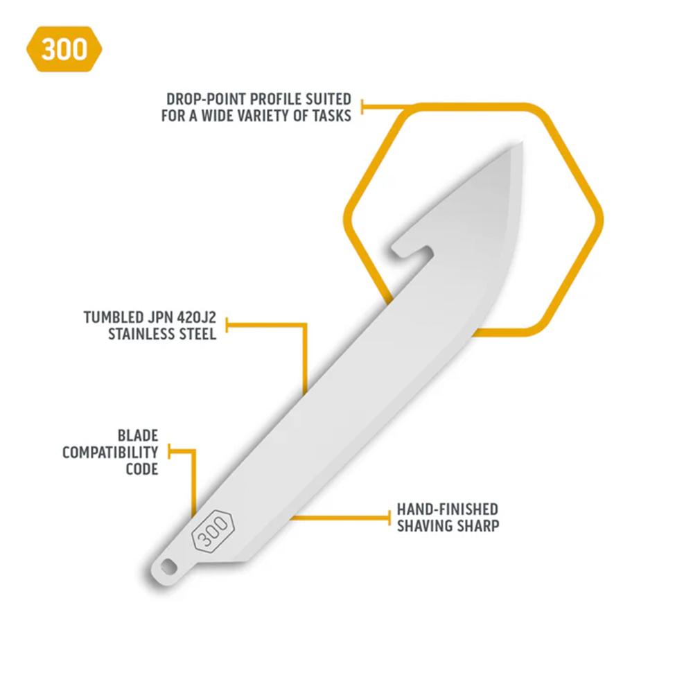 Outdoor Edge 3.0" Drop-Point Blade Pack 6/ct Picture of Outdoor Edge Outdoor Edge 3.0'' Drop-Point Blade Pack Stainless 6 Blades
