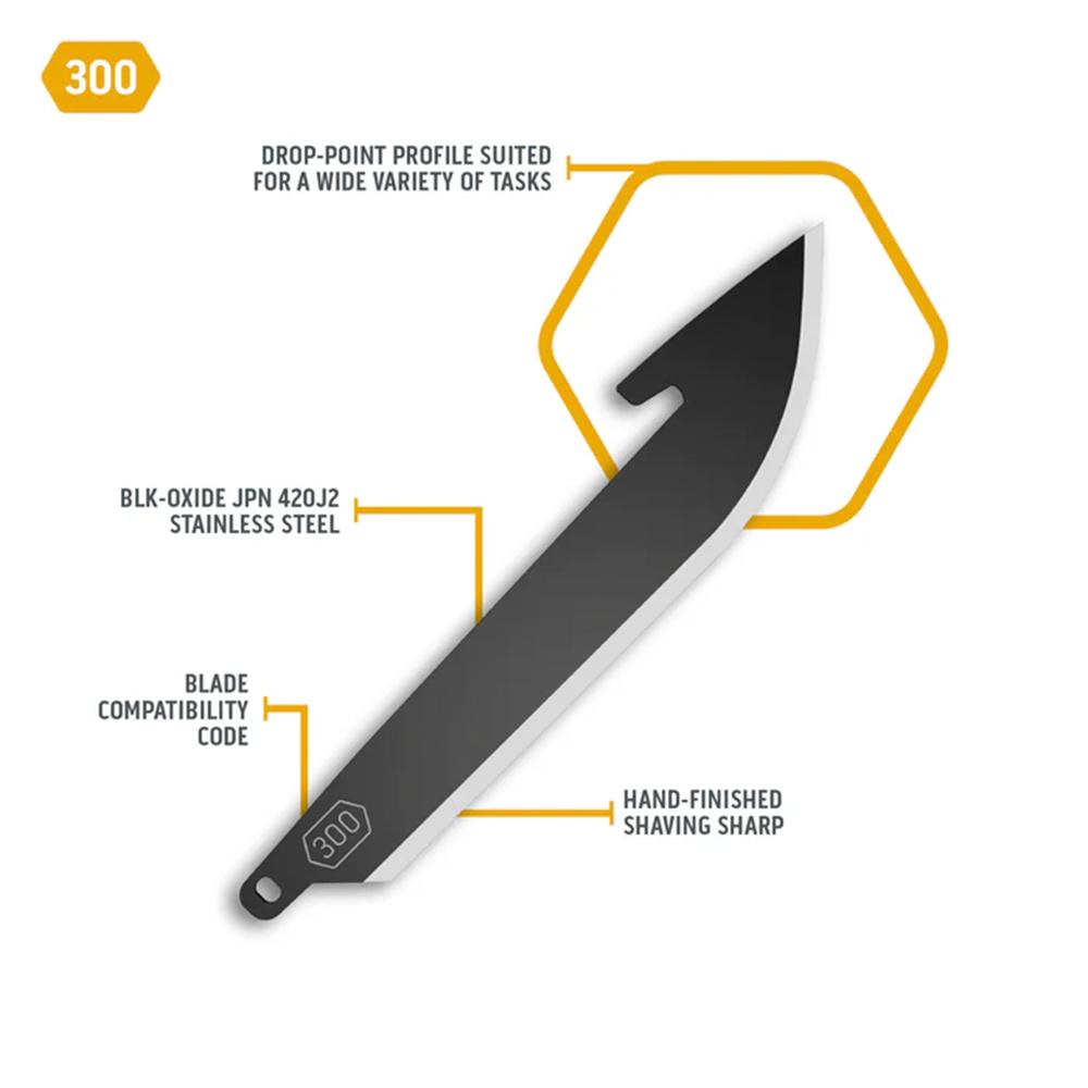 Outdoor Edge 3.0'' Drop-Point Blade Pack Black 6/ct Picture of Outdoor Edge Outdoor Edge 3.0'' Drop-Point Blade Pack Black 6 Blades