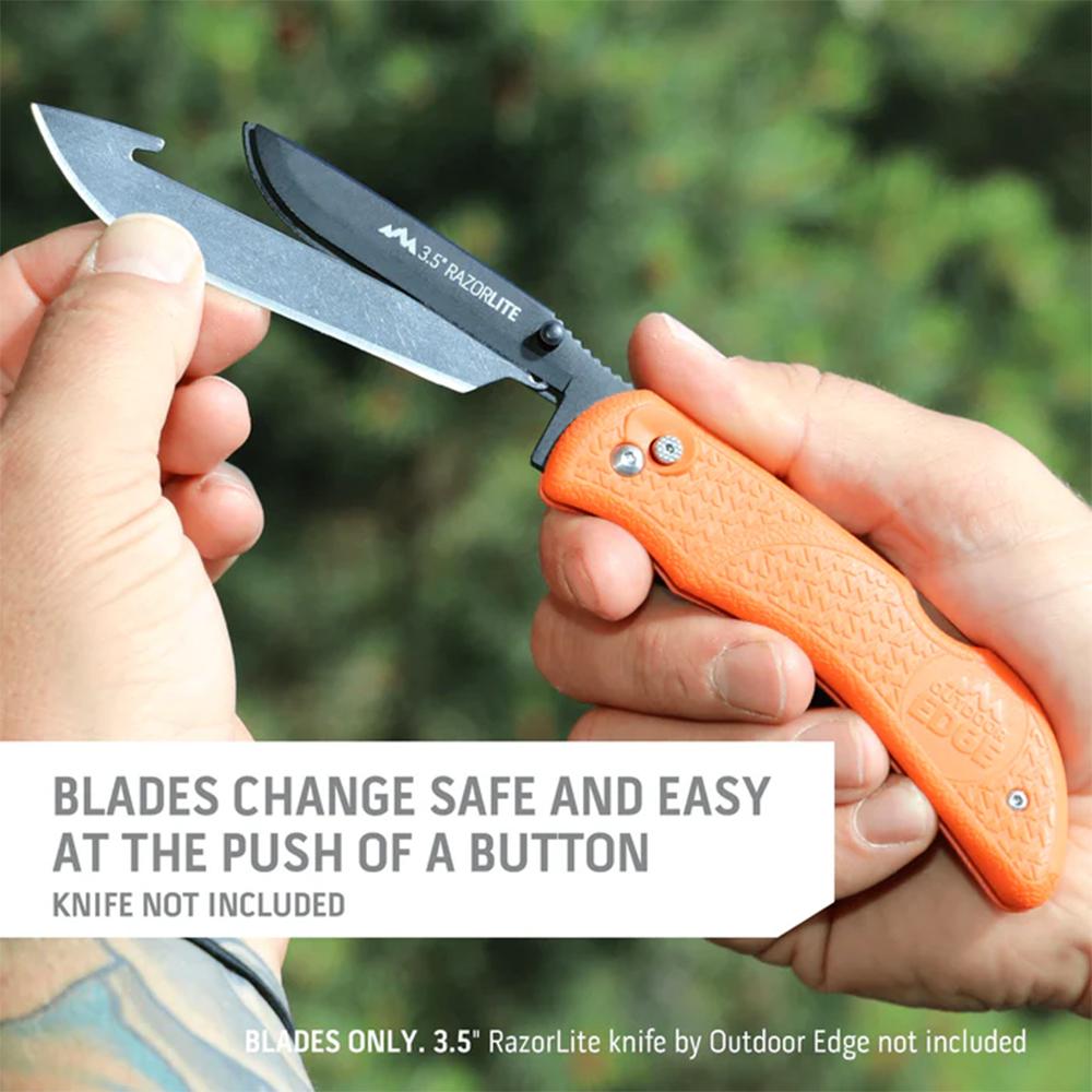 Outdoor Edge 3-1/2" Drop-Point Blade Pack 6/ct Picture of Outdoor Edge Outdoor Edge 3.5? Drop-Point Blade Pack Stainless 6 Blades