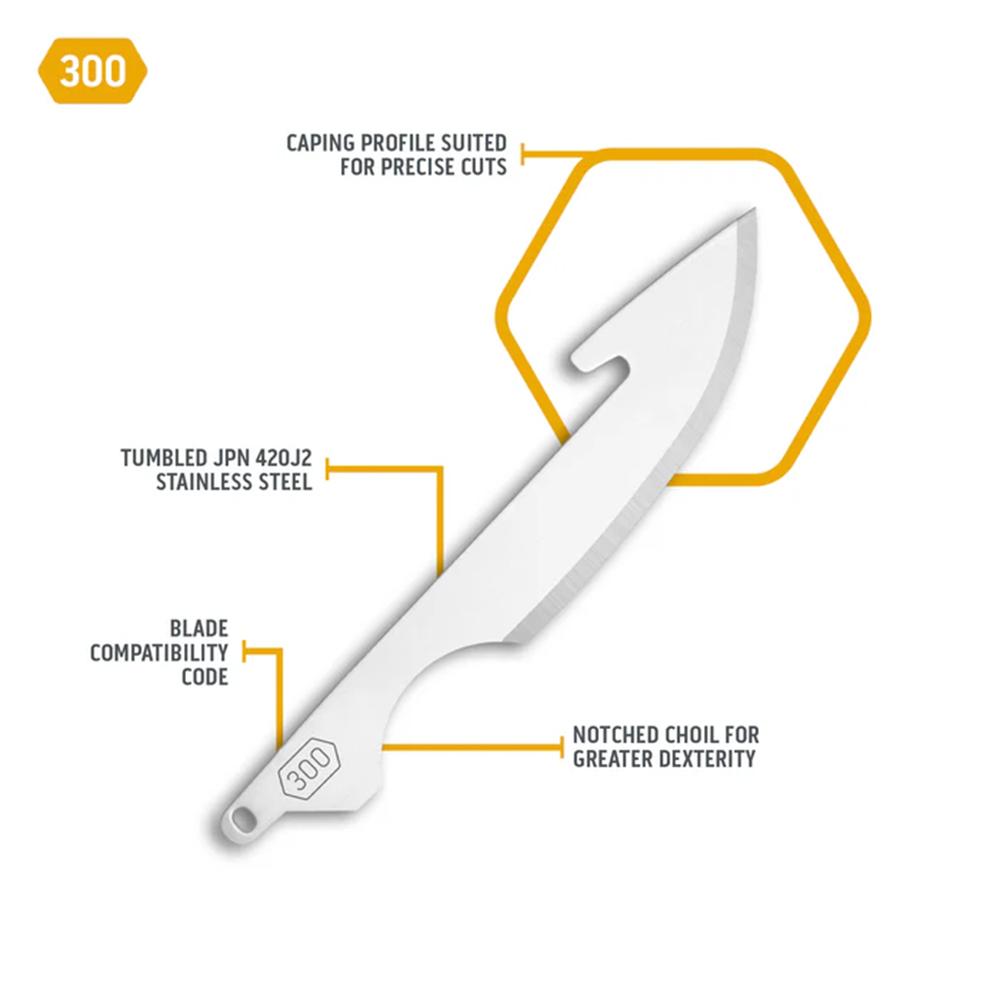 Outdoor Edge 3.0'' Caping Blade Pack 6/ct Picture of Outdoor Edge Outdoor Edge 3.0'' Caping Blade Pack Stainless 6 Blades