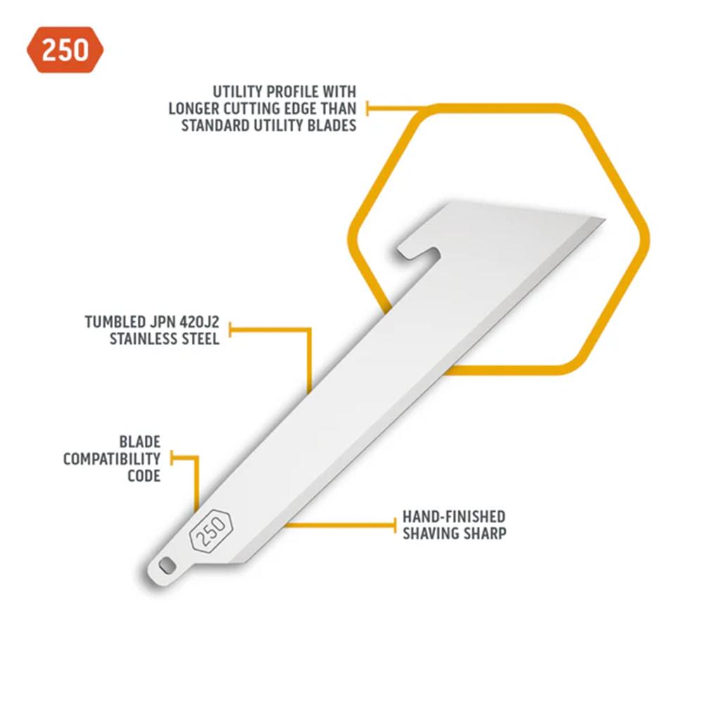 Outdoor Edge 2-1/2" Utility Blade Pack Stainless 6/ct Picture of Outdoor Edge Outdoor Edge 2.5'' Utility Blade Pack Stainless 6 Blades