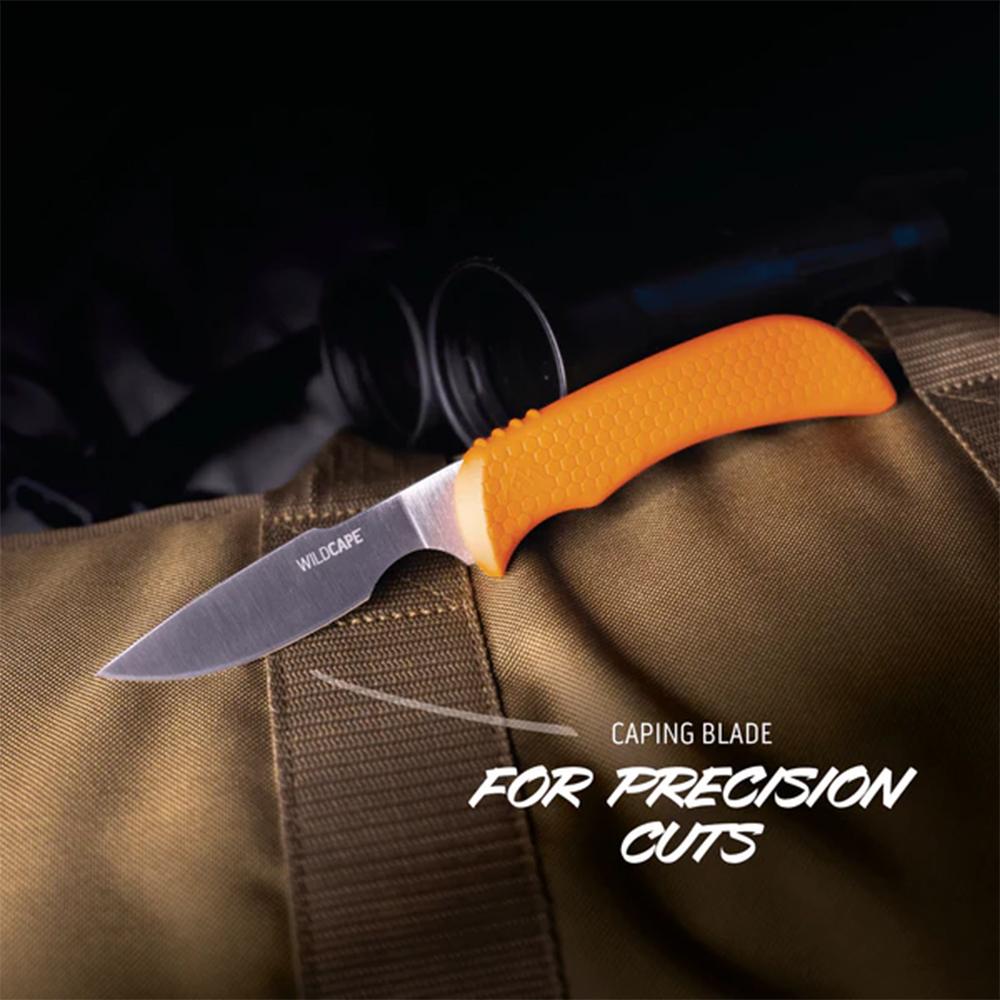 Outdoor Edge WildGuide 3-Piece Field Dressing Combo with Caping Knife/Skinner/Saw Picture of Outdoor Edge Outdoor Edge Wildguide Knf Set Gut Hook Skner & Caping Cmbo W/ Saw/Sheath