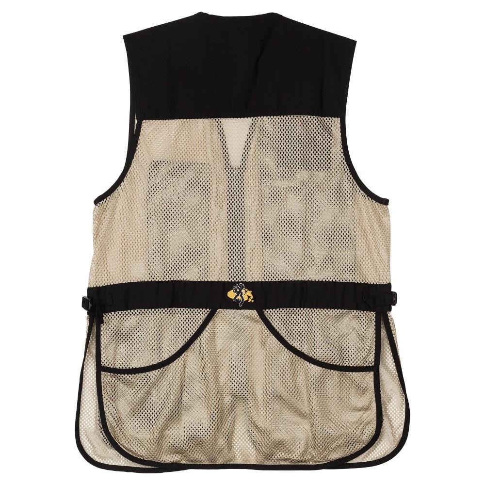 Browning Trapper Creek Mesh Shooting Vest Black and Tan L Picture of Browning Clothing VEST TRAPPER CREEK BLK/TAN L