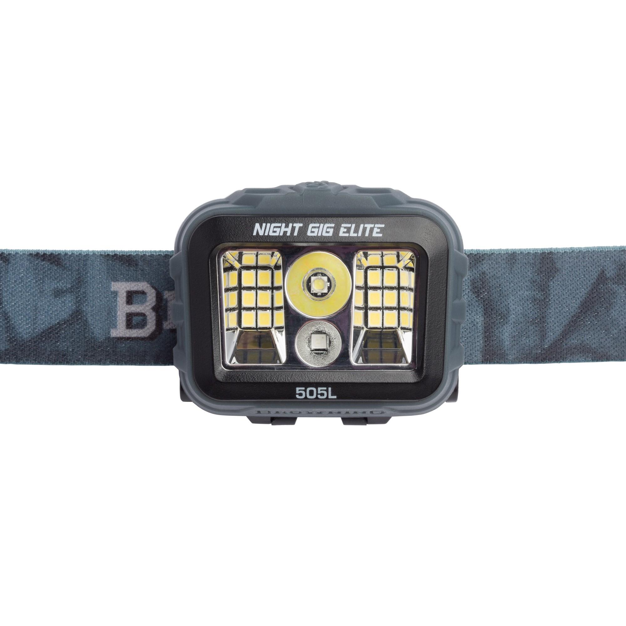 Browning Night Gig Elite Headlamp 25-505 Lumens Blue Picture of Browning Clothing Browning HEADLAMP NIGHT GIG ELITE AAA