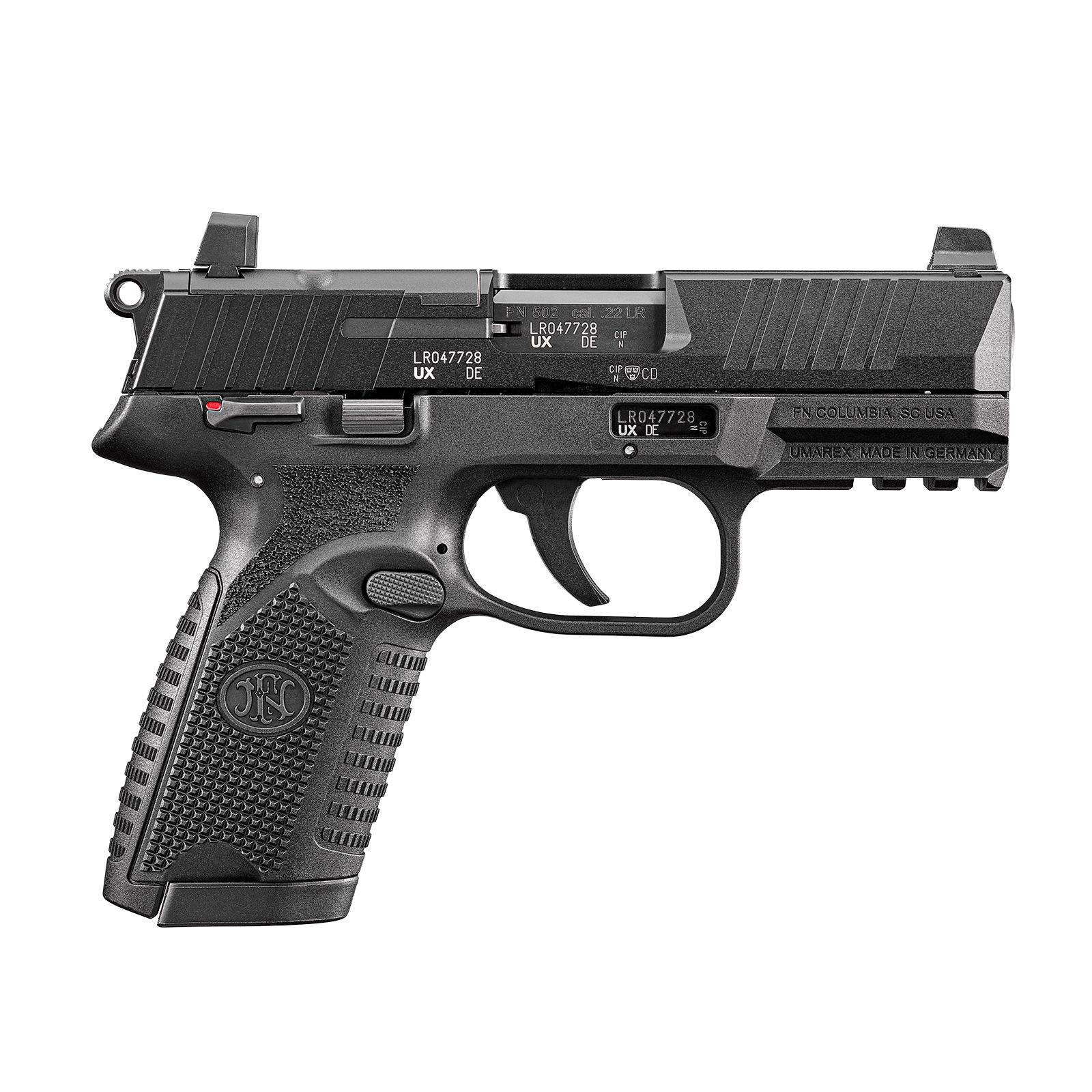 FN 502 MRD CA Compliant Handgun .22 LR 10rd Magazines(2) 4" Barrel Black Optic Ready