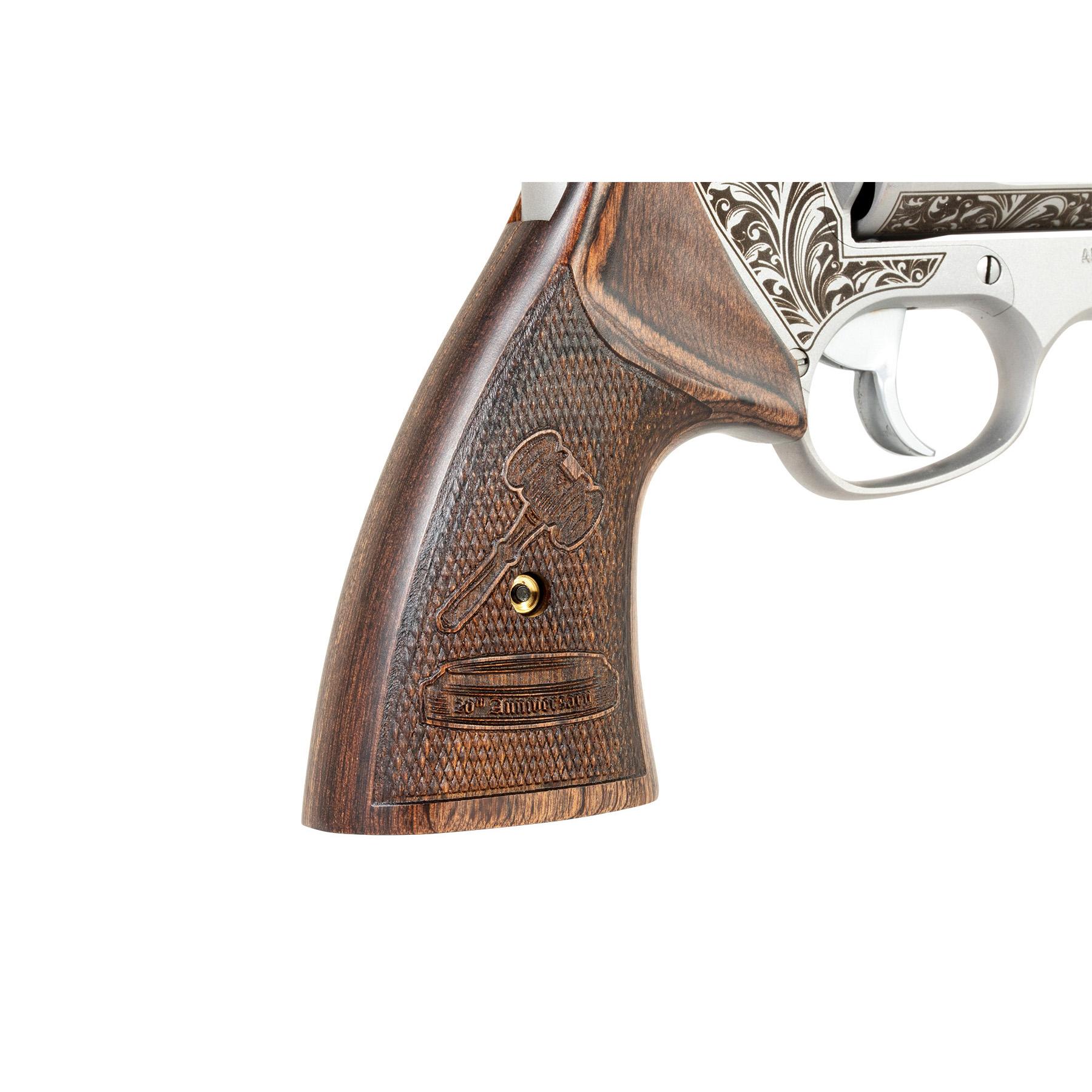 Taurus Judge 20th Anniversary Handgun .45 Colt/410ga 5rd Capacity 3" Barrel Engraved Stainless Wood Grips Picture of Taurus International Inc. TAURUS JUDGE .45 COLT/.410 GA SS 3'' 5S 20 YR
