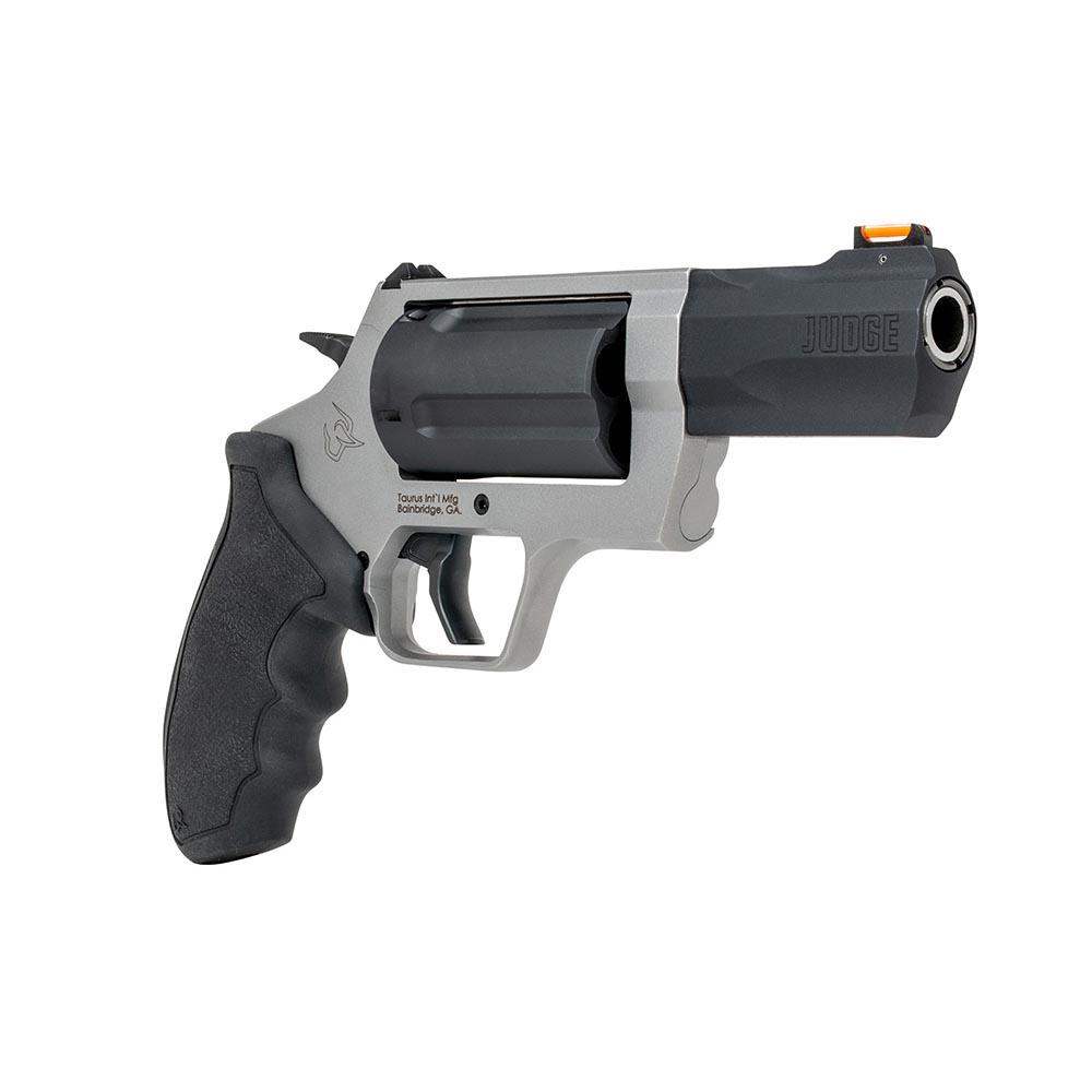 Taurus Judge Handgun .45 Colt/.410ga 5rd Capacity 3'' Barrel Stainless Frame/Matte Cylinder Picture of Taurus International Inc. Taurus JUDGE .45 COLT/.410 GA DUO TONE 3'' 5-RD