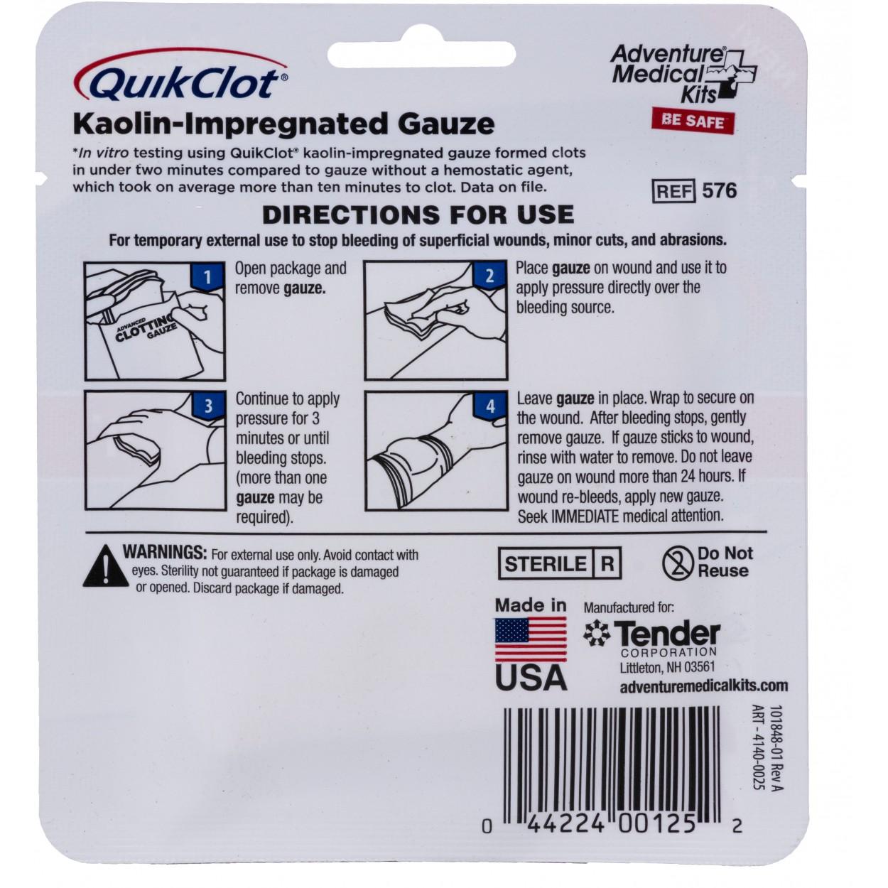 Ready Brands Adventure Medical Kits QuikClot Gauze 3"" x 2' Picture of Tender Corp dba Adventure Ready Brands Adventure Medical Kits QuikClot Gauze 3" x 2'