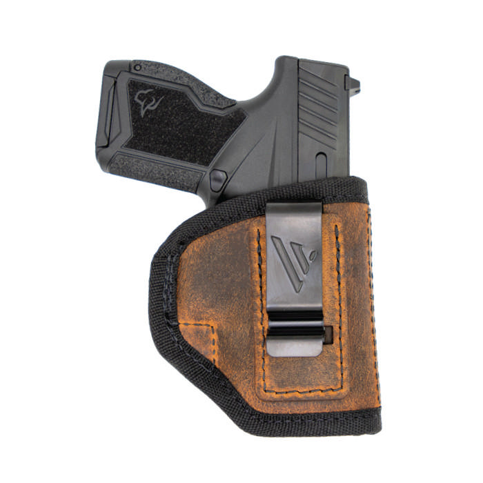 Versacarry Ranger IWB Holster Size 4 for Hellcat/P365 Brown RH Picture of Versacarry By Sitzco Llc. RANGER - IWB - Hybrid Lether/Plush Padded Foam Size 4