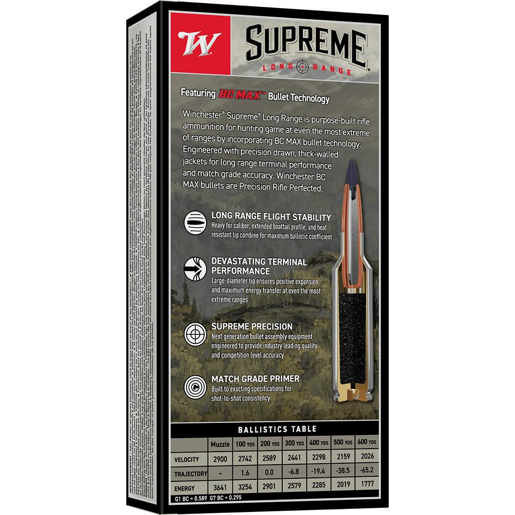 Winchester Supreme Long Range Rifle Ammunition .300 WSM 195gr PT 2900 fps 20/ct Picture of Winchester Ammunition WINCHESTER SUPREME LONG RANGE 300 WSM BC MAX 195 GR 20/RDS