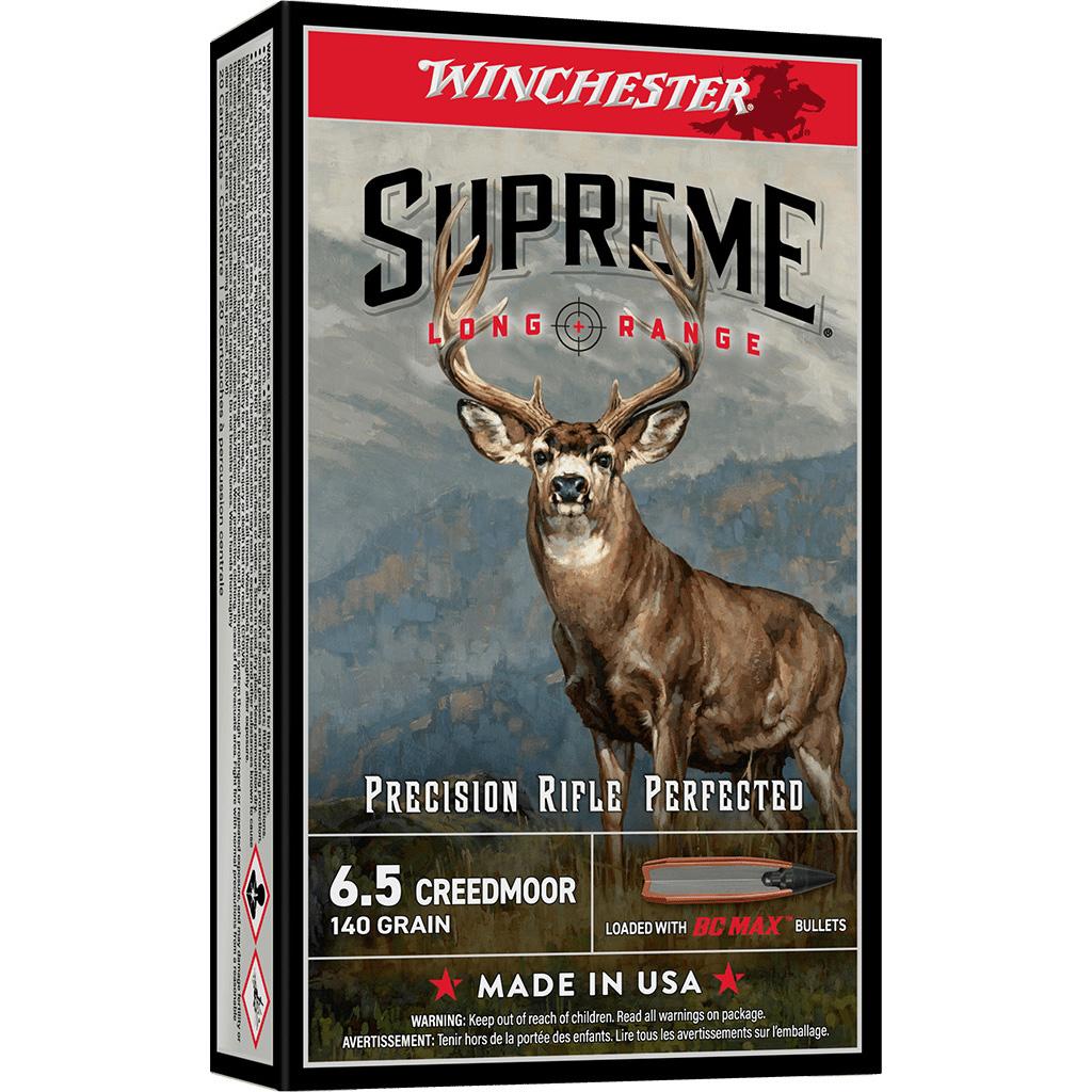 Winchester Supreme Long Range Rifle Ammunition 6.5 Creedmoor 140gr PT 2570 fps 20/ct