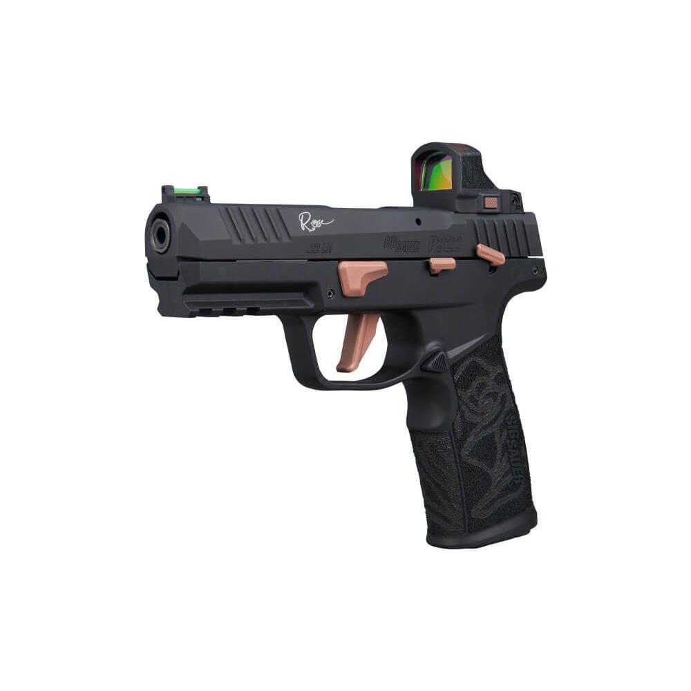 Sig Sauer P322 Rose Romeo RS Handgun .22 LR 10rd Magazines (3) 4" Barrel Black with Rose Savior Gun Bag Picture of Sig Sauer P322 22LR 4IN ROSE BLK FIBER OPTIC SIGHT (3)10RD ROSE RS SAVIOR BAG
