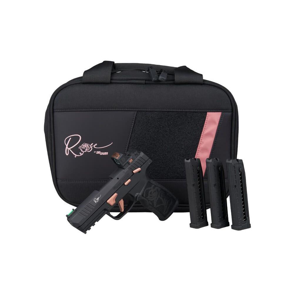 Sig Sauer P322 Rose Romeo RS Handgun .22 LR 20rd Magazines (3) 4" Barrel Black with Rose Savior Gun Bag Picture of Sig Sauer P322 22LR 4IN ROSE BLK FIBER OPTIC SIGHT (3)20RD ROSE RS SAVIOR BAG