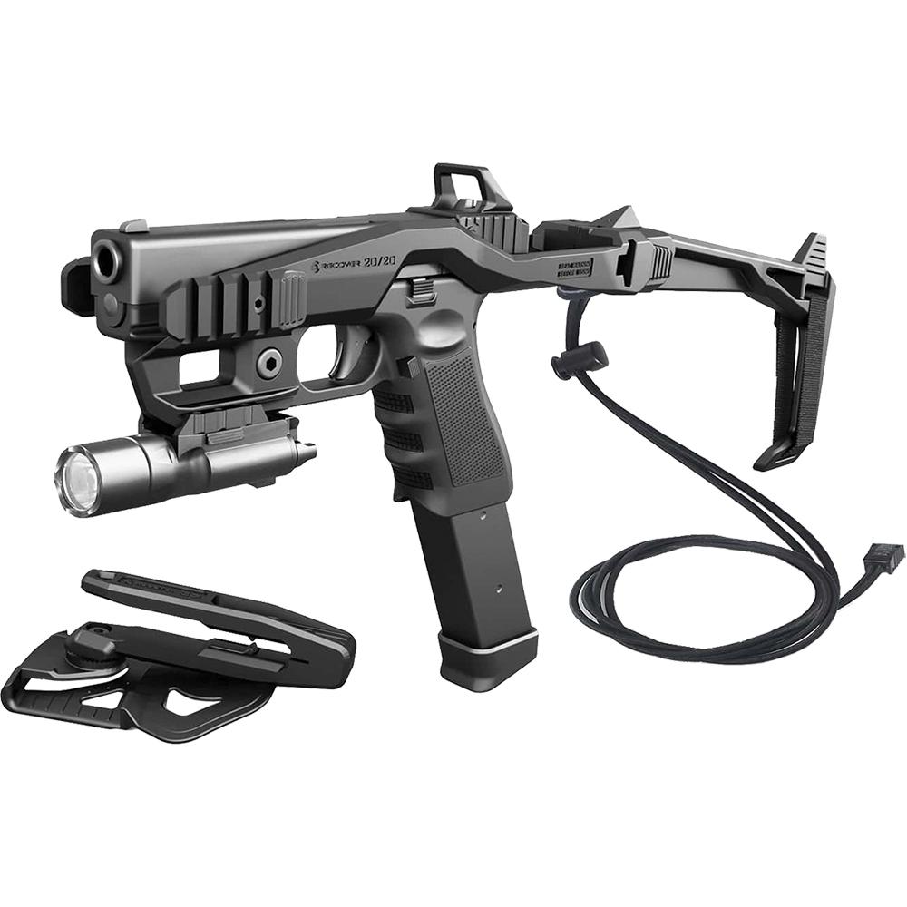 Recover Tactical 20/20N Stabilizer Kit for Glock with Angled Magwell with Brace Black Picture of Recover Tactical RECOVER TACTICAL 2020N+SLX+MG9+UR+CR+FS+ML3RAIL BRACE BLACK