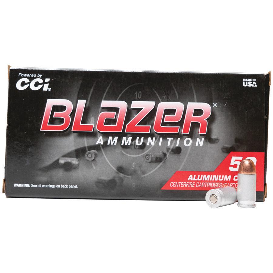 CCI Blazer Aluminum Handgun Ammunition .380 ACP 95gr FMJ 945 fps 1000/ct Case (20-50/ct Boxes) Picture of Cci BLAZER 380 AUTO 95GR FMJ AMMO 1000RD