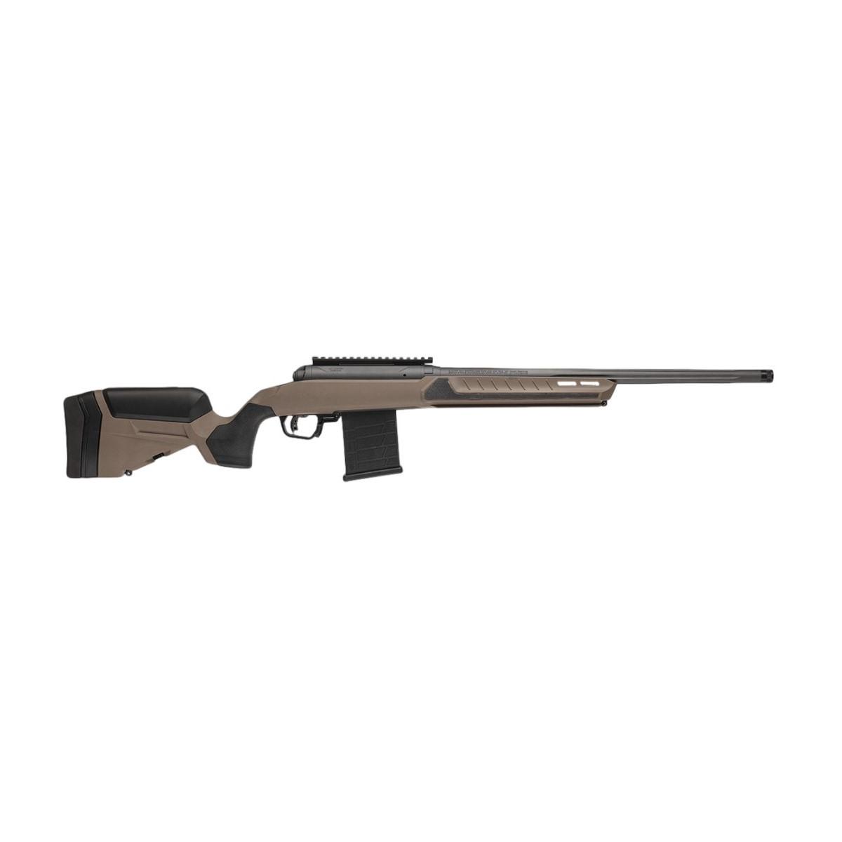 Savage 110 Core Tactical Left Hand Rifle .308 Win 10rd Magazine 24" Platinum Cerakoted Fluted Threaded Barrel Tan Stock Picture of Savage Arms SAVAGE 110 CORE TACTICAL LH 308 WIN 24in Brl
