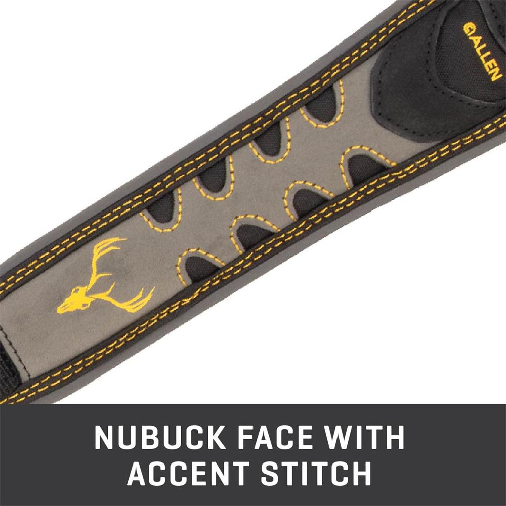Allen Aspen Nubuck Rifle and Shotgun Sling 2-Point Black/Clay Picture of The Allen Company Inc. Bak Trak Nu Buck Sling Aspen Gray Sling