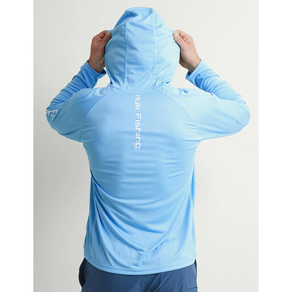 Huk Vented Pursuit Long Sleeve Hoodie Marolina Blue 2XL Picture of Marolina DBA HUK HUK PURSUIT HOODIE MAROLINA BLUE LS XXL