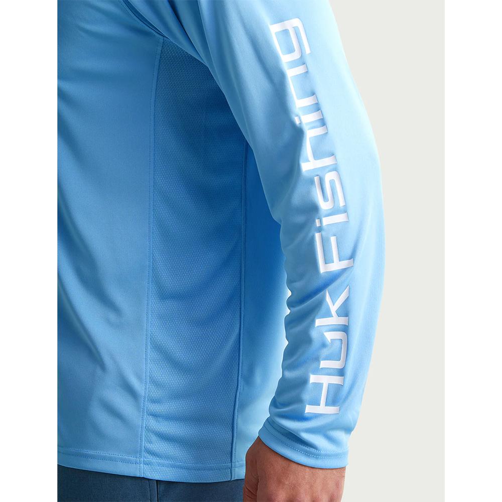 Huk Vented Pursuit Long Sleeve Hoodie Marolina Blue 2XL Picture of Marolina DBA HUK HUK PURSUIT HOODIE MAROLINA BLUE LS XXL
