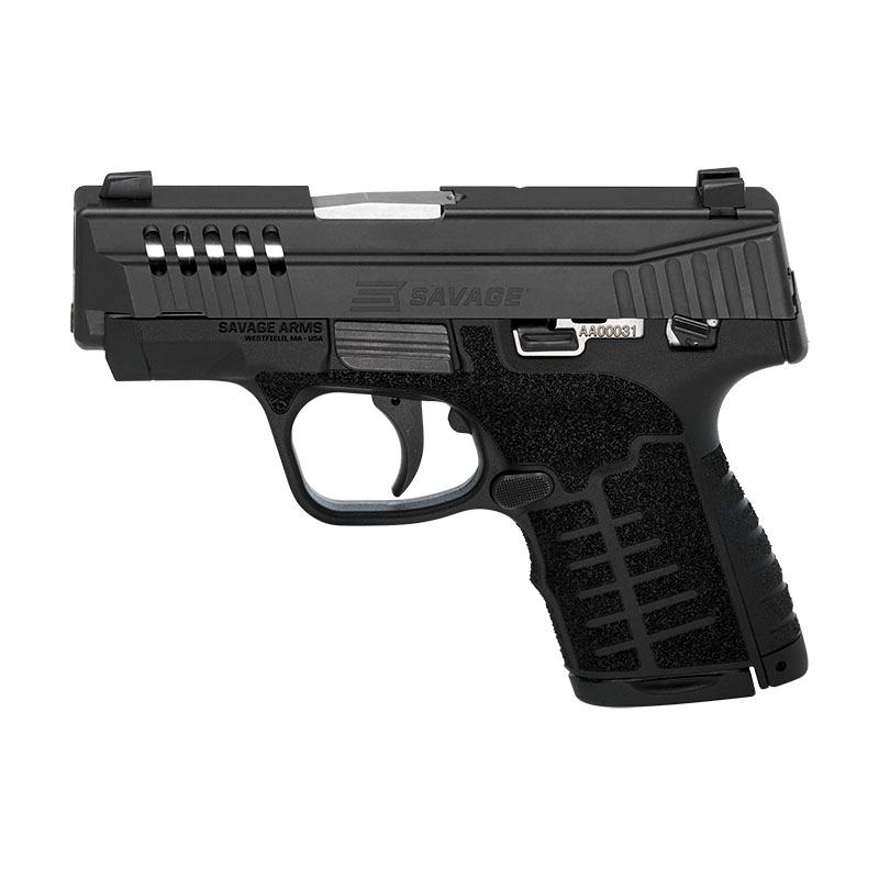 Savage Arms Stance Black Night Sights Handgun 9mm Luger 7rd Magazine 3.2" Barrel Black Grip - DEMO Picture of Savage Arms SAVAGE STANCE MC9 BLK NS 9MM 3.2'' Brl 1-7 1-8rd Mag DEMO