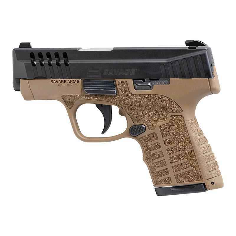 Savage Arms Stance FDE Night Sights Handgun 9mm Luger 7rd Magazine 3.2" Barrel FDE - DEMO Picture of Savage Arms SAVAGE STANCE MC9 FDE NS 9MM 3.2'' Brl 1-7 1-8rd Mag DEMO
