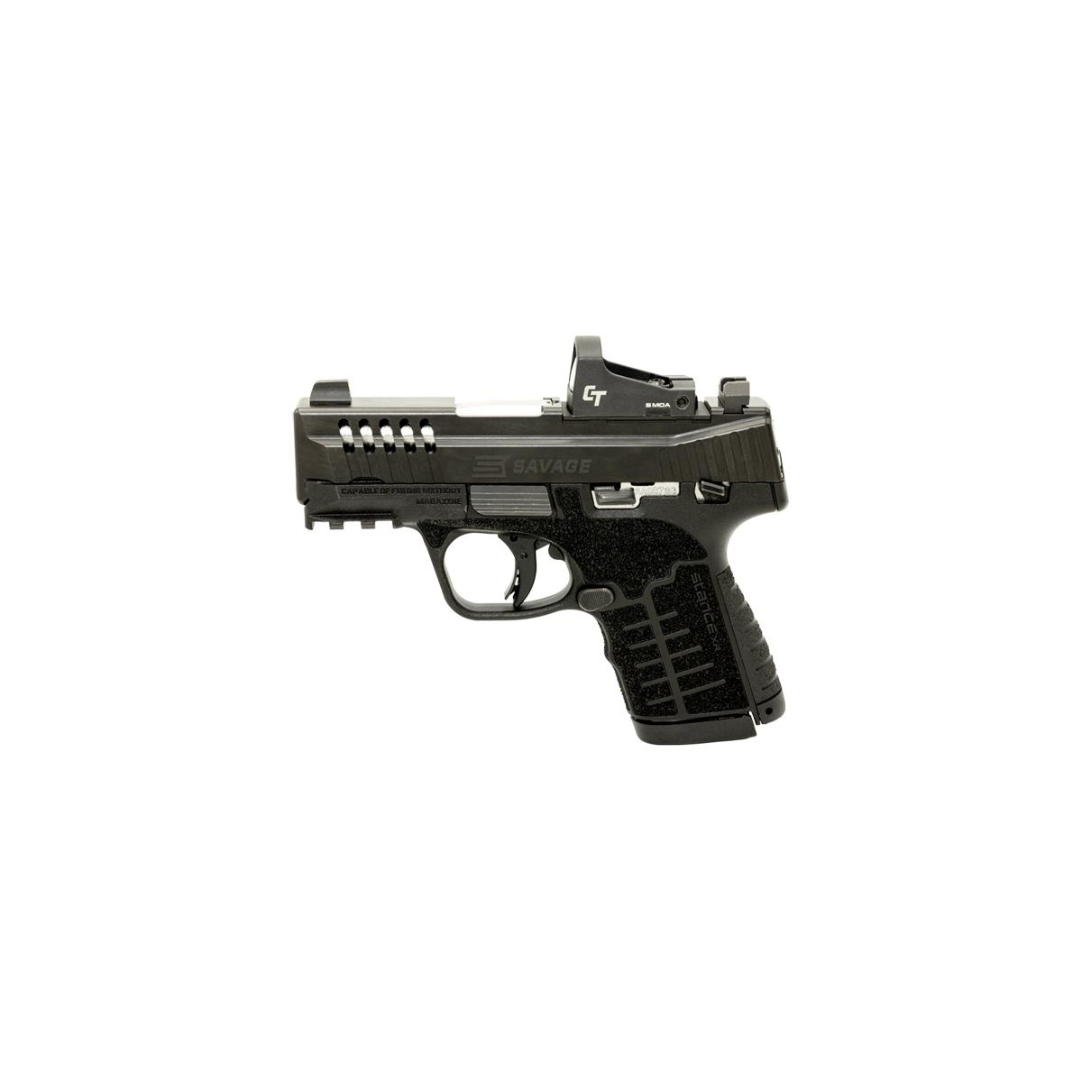 Savage Stance XR MC9MS Handgun 9mm Luger 10(1)rd Magazines 3.2" Barrel Black Manual Safety w/CTS-500 Red Dot - DEMO Picture of Savage Arms SAVAGE STANCE XR MC9MS BLK XP 9MM 3.2'' BBL 13+1 RED DOT DEMO