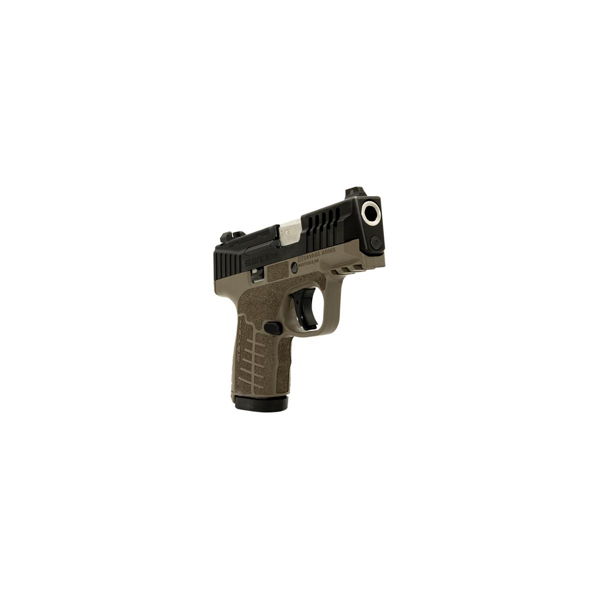Savage Stance XR MC9 Handgun 9mm Luger 10(1)rd Magazines 3.2" Barrel FDE Night Sights No Safety - DEMO Picture of Savage Arms SAVAGE STANCE XR MC9 3.2'' Brl FDE 13+1rd DEMO