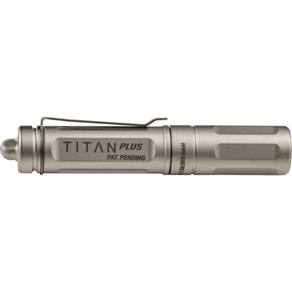 Surefire Titan-B Ultra Compact Keychain Flashlight 300 Lumens Silver Picture of Surefire Llc TITAN-B COMP LIGHT 5/75/300 LU AAA BATTERY ALUM BLK TYPE 3 ANO TWIST ON