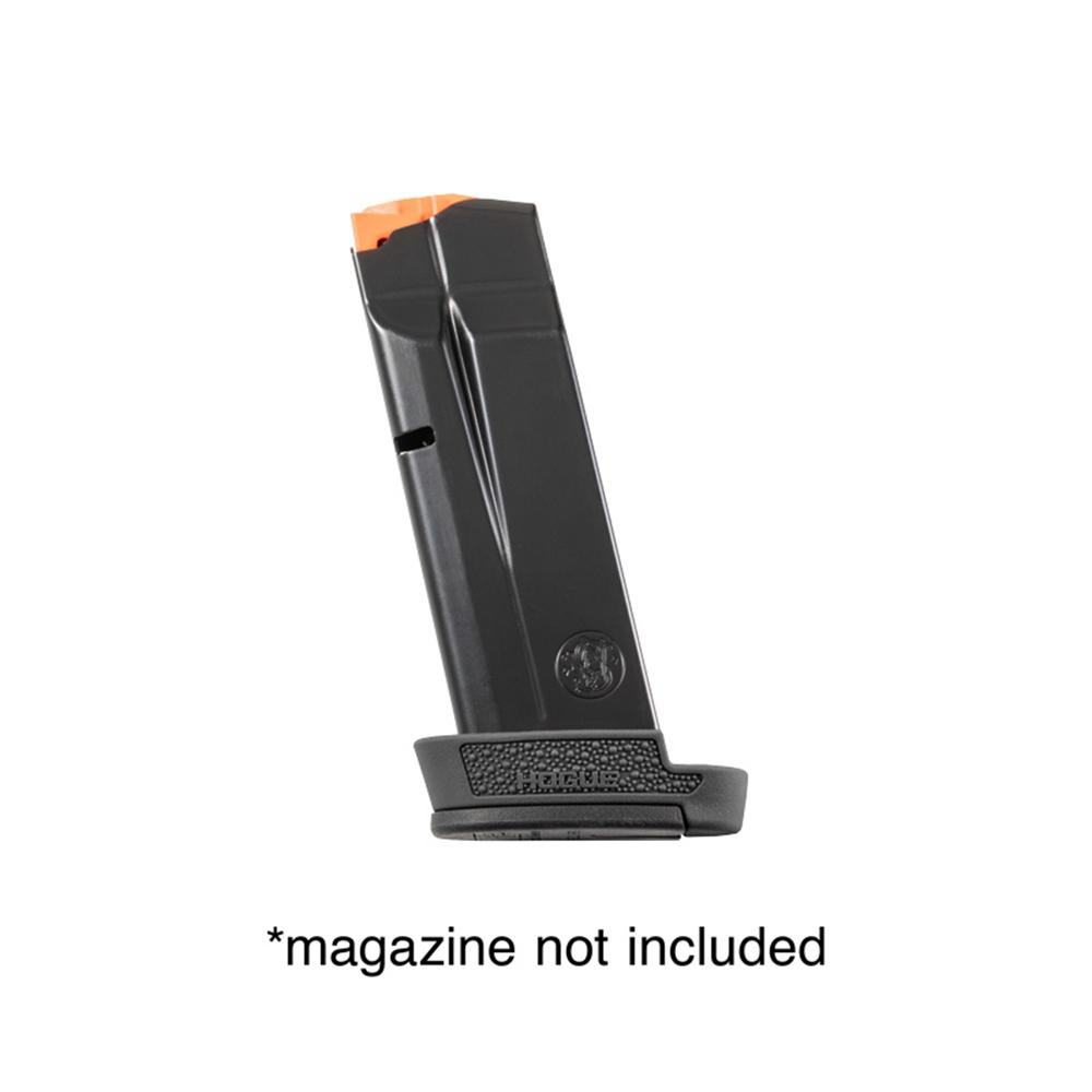Hogue OverMolded Rubber Grip Extension Base Pad for S&W M&P 9 Shield Plus 13rd Magazines Black Picture of Hogue Inc. S&W M&P Shield Plus 9mm OverMolded Rbr Grip Ext Base Pad for 13 Rd Mag Blk