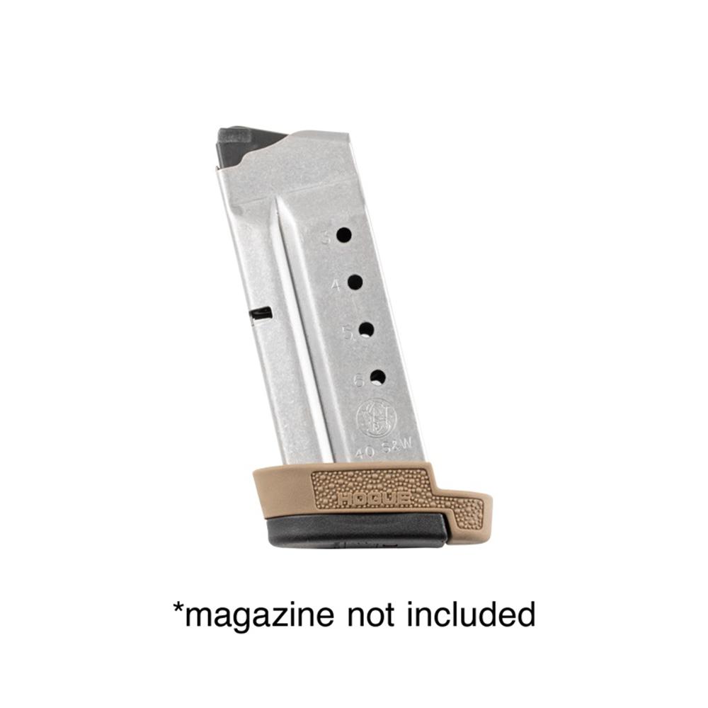 Hogue OverMolded Rubber Grip Extension Base Pad for S&W M&P 40 Shield 7rd Magazines FDE Picture of Hogue Inc. S&W M&P Shield 40Cal OverMolded Rbr Grip Ext Base Pad for 7 Rd Mag FDE