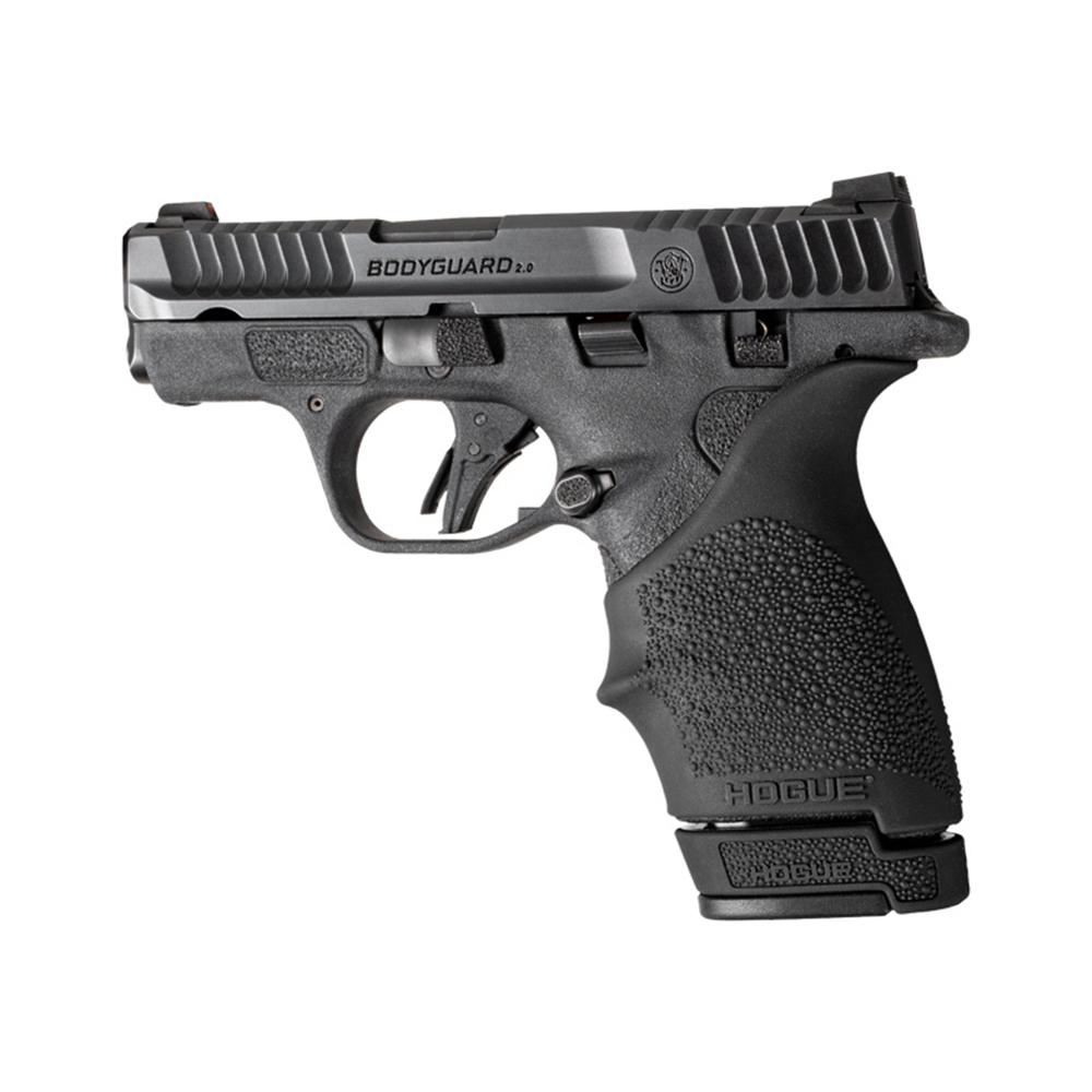 Hogue OverMolded Rubber Grip Extension Base Pad for S&W M&P Bodyguard 2.0 12rd Magazines Black Picture of Hogue Inc. S&W M&P Bdygrd 2.0 .380 OverMolded Rbr Grip Ext Base Pad for 12 Rd Mag Blk