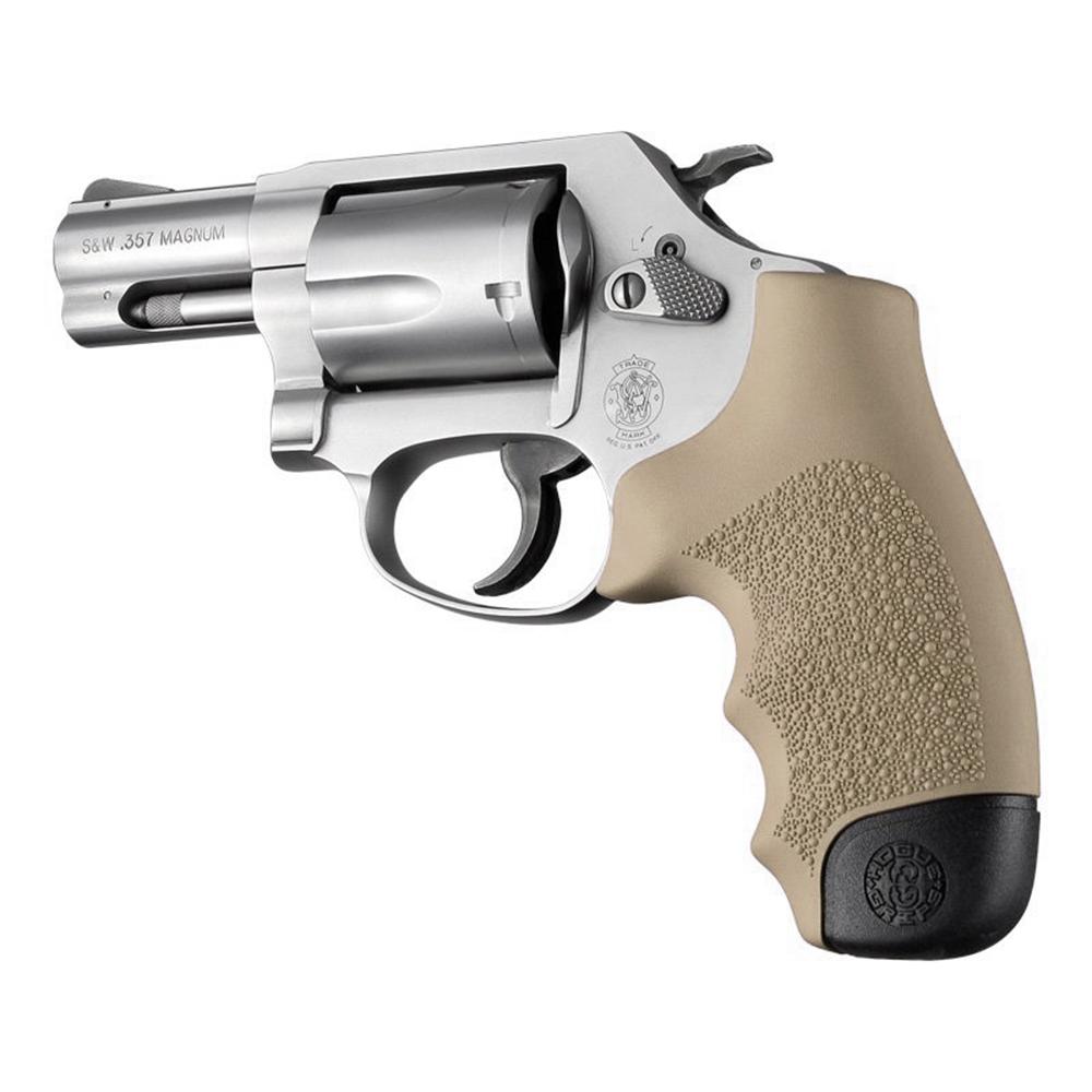 Hogue Overmolded Rubber Full Size Monogrip S&W Round Butt J-Frame Revolvers FDE Picture of Hogue Inc. S&W J Frm Rd Butt Cent/Metal Bdygrd Rbr Monogrip FDE