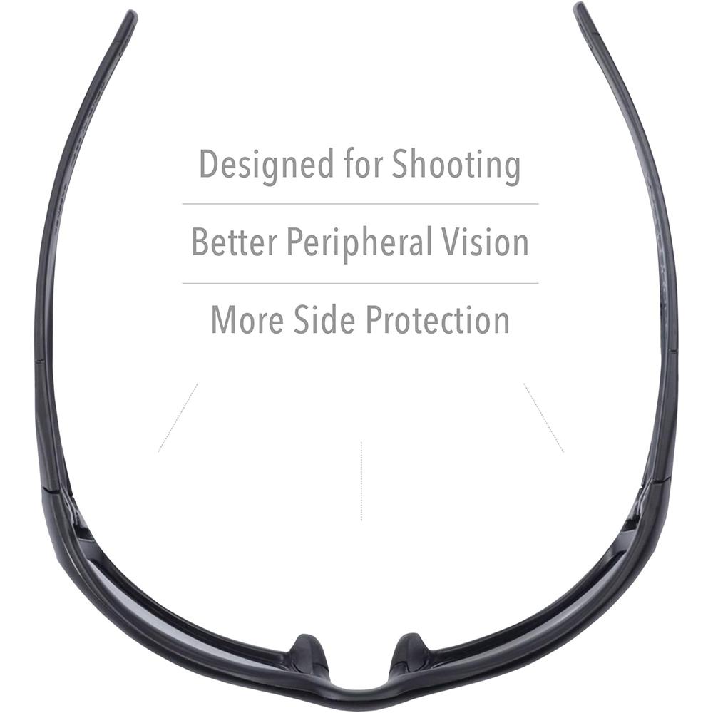 Howard Leight UVEX Hypershock Shooting Glasses Black with Clear Lens Picture of Westchester Protective Gear DBA PIP Global Safety Westchester Hupershock Clear Lens uvextreme Plus AF Eyewear