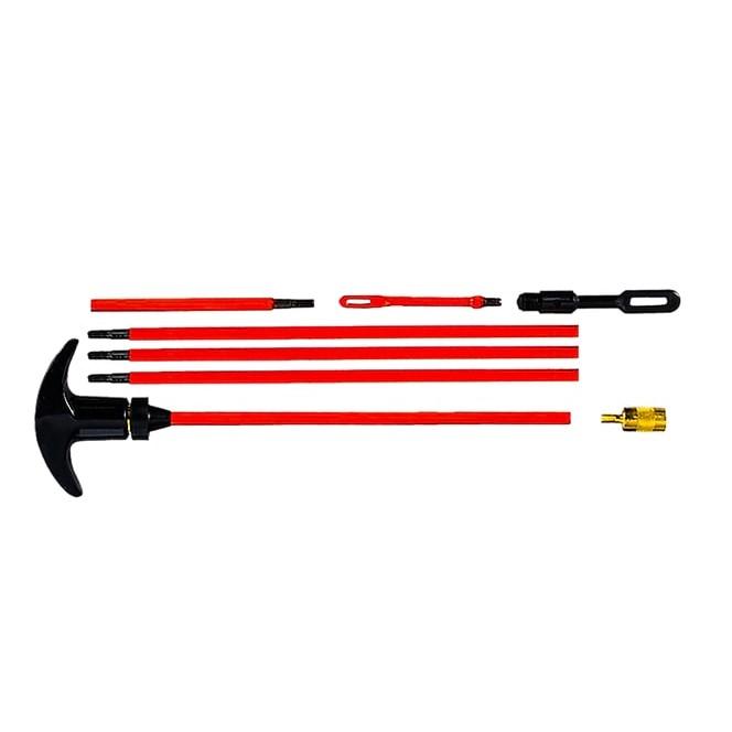 KleenBore Universal Saf-T-Clad Cleaning Rod Set .22-.45 Cal. All Gauge Handgun Rifle Shotgun Clamshell Picture of Kleen Bore KleenBore Universal Saf-T Clad Red Coated Rod (clamshell package)