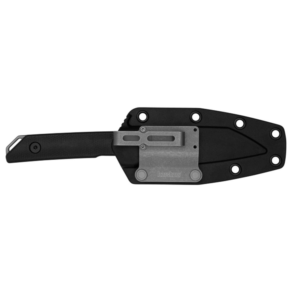 Kershaw Mini Iridium Fixed Knife 3-1/10" Reverse Tanto Blade Black Picture of Kershaw Knives MINI IRIDIUM FIXED BLADE KNIFE