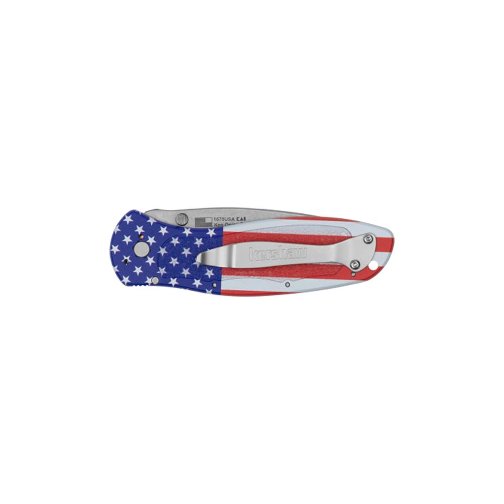 Kershaw Blur Folding Knife 3-2/5" Drop Point Blade USA Flag Picture of Kershaw Knives BLUR - ALUM USA FLAG/SW FOLDING KNIFE