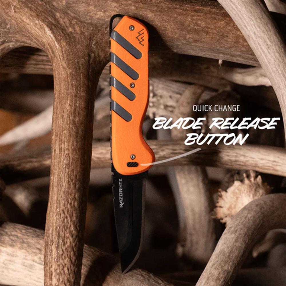 Outdoor Edge Razor HTX Replaceable Blade Fixed Knife 3" Blades Orange Picture of Outdoor Edge Outdoor Edge Razor Htx 3.0'' Fixed Knife Orange And Gray Blk Hardware