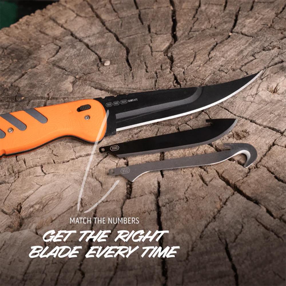 Outdoor Edge Razor HTX Replaceable Blade Fixed Knife 3-1/2" Blades Orange Picture of Outdoor Edge Outdoor Edge Razor Htx 3.5'' Fixed Knife Orange And Gray Blk Hardware