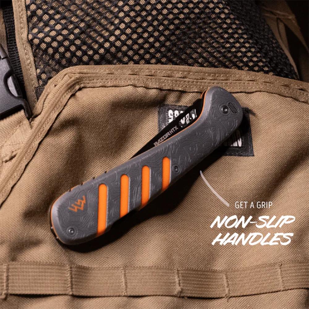 Outdoor Edge Razor HTX Folding Knife 5" Blades Picture of Outdoor Edge Outdoor Edge Razor Htx 5.0'' Folding Knife Gray And Orange Blk Hardware