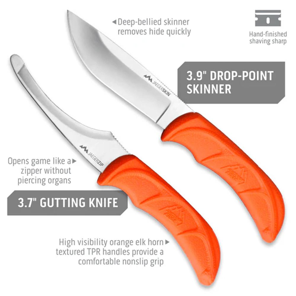 Outdoor Edge JaegerPair Fixed Knives Picture of Outdoor Edge Outdoor Edge Jaeger-Pair Skinner & Gutting Knife Combo W/ Sheath