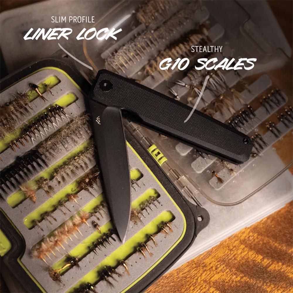 Outdoor Edge Peleus Folding 3-3/10" Clip Point Blade Blade Black Picture of Outdoor Edge Outdoor Edge Peleus Knife Black G10 Black 8Cr Blade Liner Lock