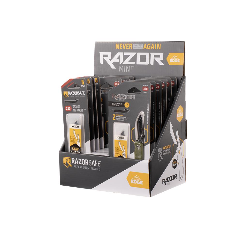 Outdoor Edge Razor Mini Display 2-1/5" PDQ Display 9/ct Picture of Outdoor Edge OUTDOOR EDGE 2.2'' RAZORMINI PDQ 9 PC KNIFE DISPLAY