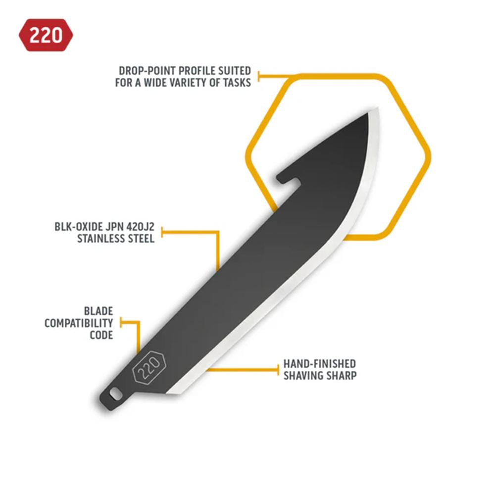 Outdoor Edge 2.2" Drop-Point Blade Pack Black 6/ct Picture of Outdoor Edge Outdoor Edge 2.2'' Drop-Point Blade Pack Black 6 Blades